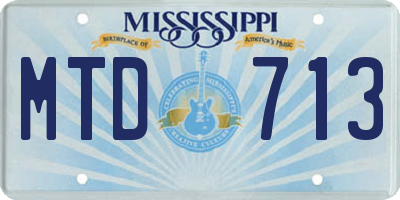 MS license plate MTD713