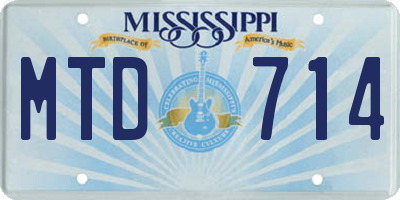 MS license plate MTD714