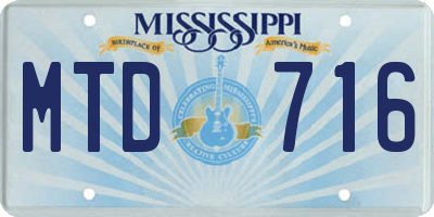 MS license plate MTD716