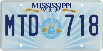 MS license plate MTD718