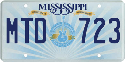 MS license plate MTD723