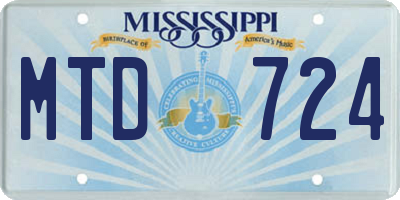 MS license plate MTD724