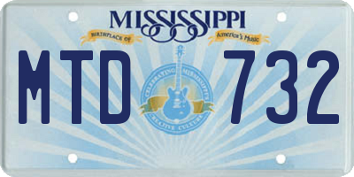 MS license plate MTD732