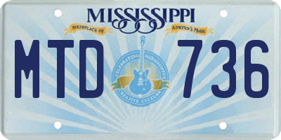 MS license plate MTD736