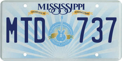 MS license plate MTD737
