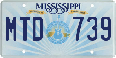 MS license plate MTD739
