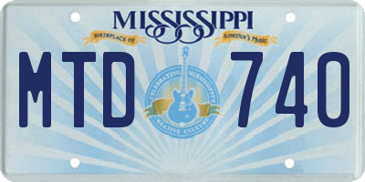 MS license plate MTD740