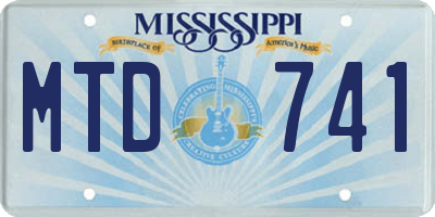 MS license plate MTD741