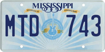 MS license plate MTD743