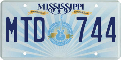 MS license plate MTD744