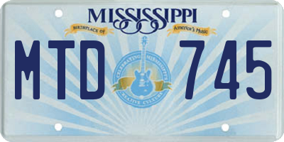 MS license plate MTD745