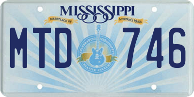 MS license plate MTD746