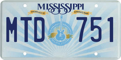 MS license plate MTD751