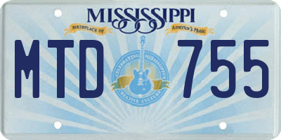 MS license plate MTD755