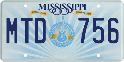 MS license plate MTD756