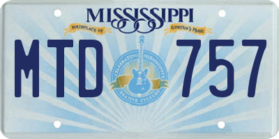 MS license plate MTD757