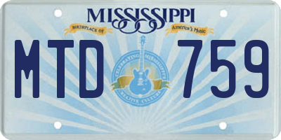 MS license plate MTD759