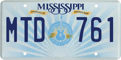 MS license plate MTD761
