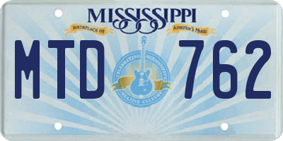 MS license plate MTD762