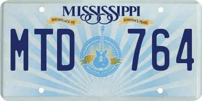 MS license plate MTD764