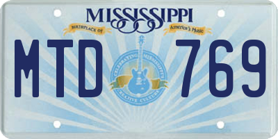 MS license plate MTD769