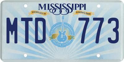 MS license plate MTD773
