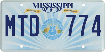 MS license plate MTD774