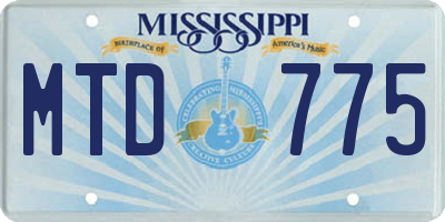 MS license plate MTD775