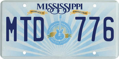 MS license plate MTD776