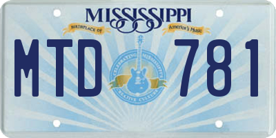 MS license plate MTD781