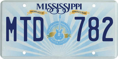 MS license plate MTD782