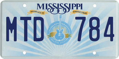MS license plate MTD784