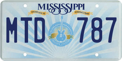 MS license plate MTD787