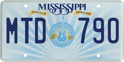 MS license plate MTD790