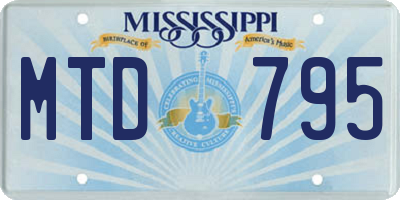 MS license plate MTD795