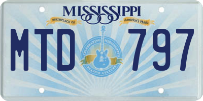 MS license plate MTD797