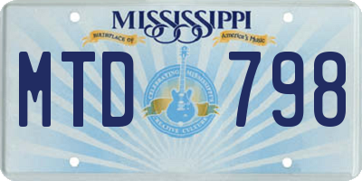 MS license plate MTD798