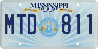 MS license plate MTD811