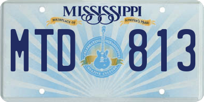 MS license plate MTD813
