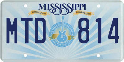 MS license plate MTD814