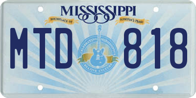 MS license plate MTD818