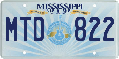 MS license plate MTD822