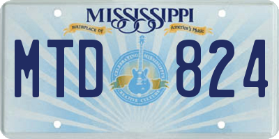 MS license plate MTD824