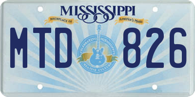 MS license plate MTD826