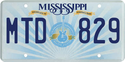 MS license plate MTD829