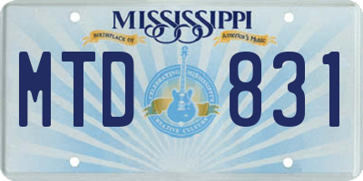 MS license plate MTD831