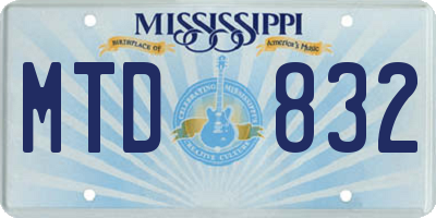 MS license plate MTD832