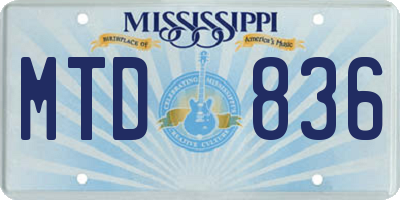 MS license plate MTD836