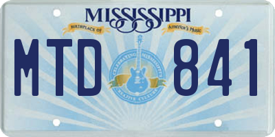 MS license plate MTD841
