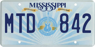 MS license plate MTD842